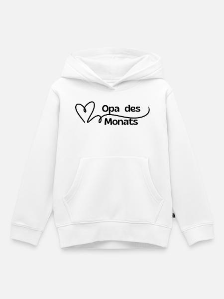Opa des Monats Herz - Kinder Premium Organic Hoodie - Weiß