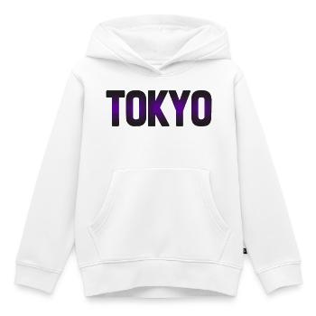 Conception nocturne de la ligne d'horizon de Tokyo au néon - Sweat Premium à capuche enfant bio - blanc - Devant - AI Model Kid Female (0cm)