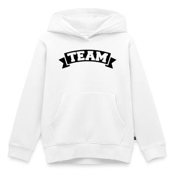 Équipe - Sweat Premium à capuche enfant bio - blanc - Devant - AI Model Kid Female (0cm)