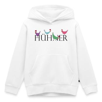 Humorvolle Hühner mit Wortspiel - Kinder Premium Organic Hoodie - Weiß - Vorne - AI Model Kid Female (0cm)