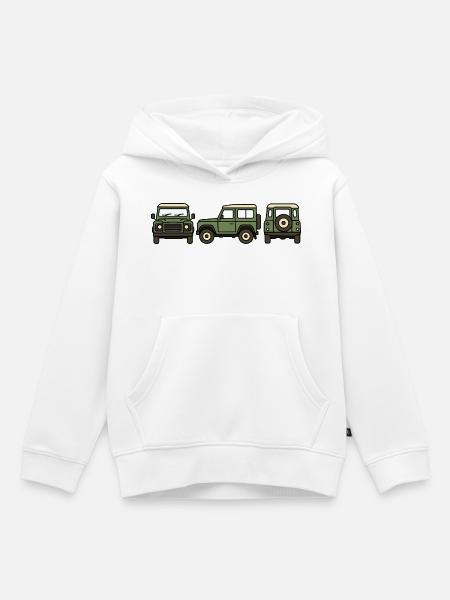 Geländewagen - Kinder Premium Organic Hoodie - Weiß