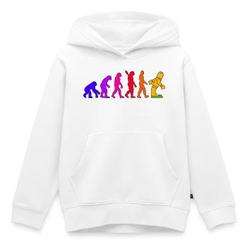 Brique de serrage Evolution Humanity Brique cloutée - Sweat Premium à capuche enfant bio - blanc - Devant - AI Model Kid Female (0cm)