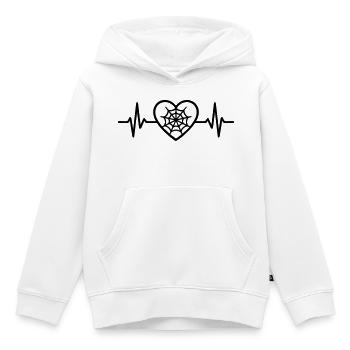 Spinnennetz Halloween Herz - Kinder Premium Organic Hoodie - Weiß - Vorne - AI Model Kid Female (0cm)