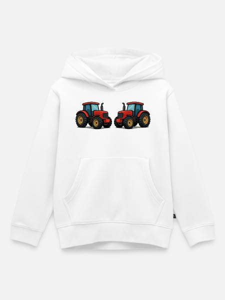 Traktor - Kinder Premium Organic Hoodie - Weiß