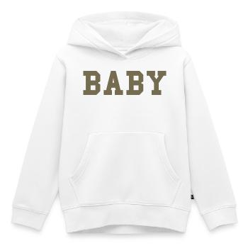 BABY – College Style Statement - Kids Premium Organic Hoodie - white - Front - AI Model Kid Female (0cm)