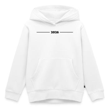 2026 Strich - Kinder Premium Organic Hoodie - Weiß - Vorne - AI Model Kid Female (0cm)