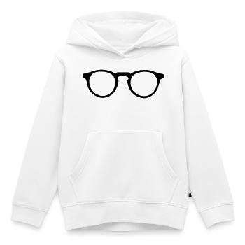Brille - Kinder Premium Organic Hoodie - Weiß - Vorne - AI Model Kid Female (0cm)