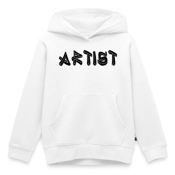 Artiste - Sweat Premium à capuche enfant bio - blanc - Devant - AI Model Kid Female (0cm)