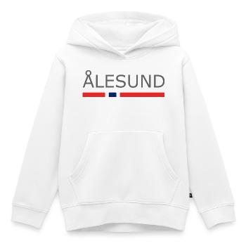 Alesund - Norvège - Norvège - Norvège - Sweat Premium à capuche enfant bio - blanc - Devant - AI Model Kid Female (0cm)