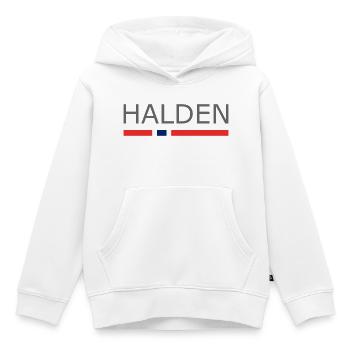 Halden - Norvège - Norvège - Norvège - Sweat Premium à capuche enfant bio - blanc - Devant - AI Model Kid Female (0cm)