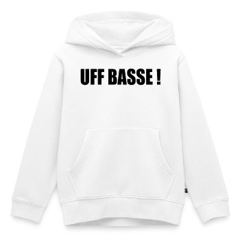 UFFBASSE ! - Sweat Premium à capuche enfant bio - blanc - Devant - AI Model Kid Female (0cm)
