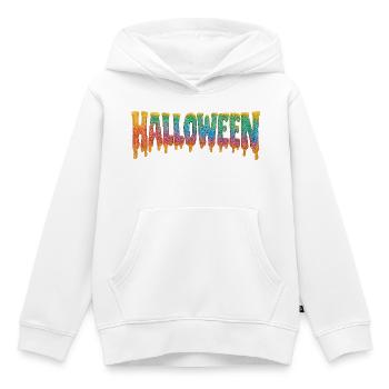 Glaçage Lettrage d’Halloween - Sweat Premium à capuche enfant bio - blanc - Devant - AI Model Kid Female (0cm)