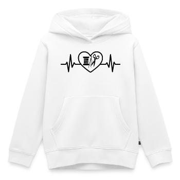 Nähen Garnrolle Nadel Schere Herz - Kinder Premium Organic Hoodie - Weiß - Vorne - AI Model Kid Female (0cm)