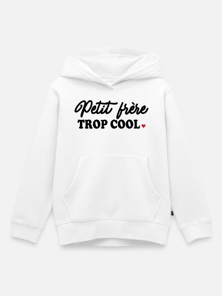 Brothers & Sisters "Zu cool" - Kinder Premium Organic Hoodie - Weiß