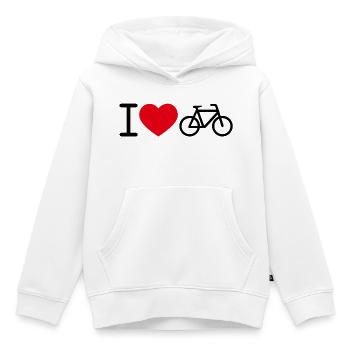 I Love Bicycle / Ich liebe Fahrräder - Kinder Premium Organic Hoodie - Weiß - Vorne - AI Model Kid Female (0cm)
