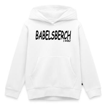 BABELSBERCH 14482 - Kinder Premium Organic Hoodie - Weiß - Vorne - AI Model Kid Female (0cm)