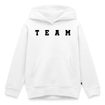 Équipe - Sweat Premium à capuche enfant bio - blanc - Devant - AI Model Kid Female (0cm)