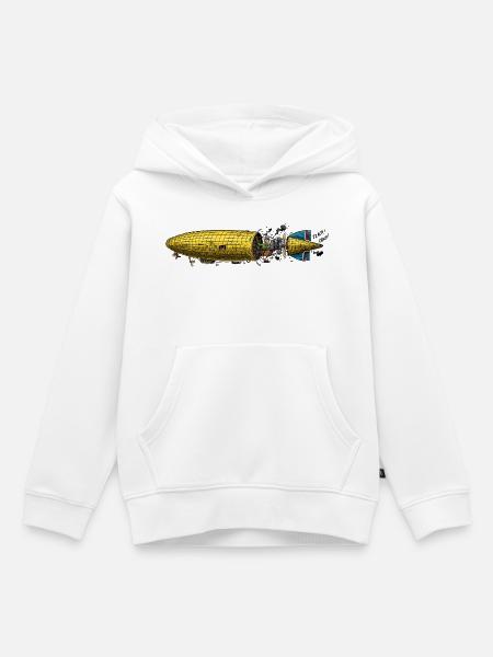 Gelbes Flug Abenteuer - Kinder Premium Organic Hoodie - Weiß