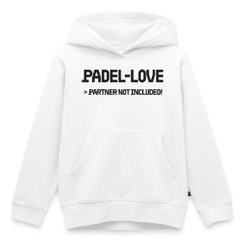 Padel-Love > Partner not included, black - Kinder Premium Organic Hoodie - Weiß - Vorne - AI Model Kid Female (0cm)