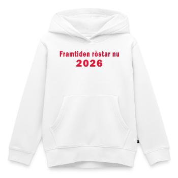 The future votes now Elections 2026 - Kids Premium Organic Hoodie - white - Front - AI Model Kid Female (0cm)
