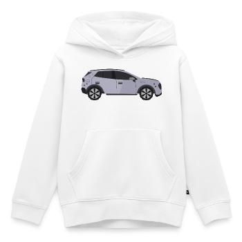 Voiture - Sweat Premium à capuche enfant bio - blanc - Devant - AI Model Kid Female (0cm)