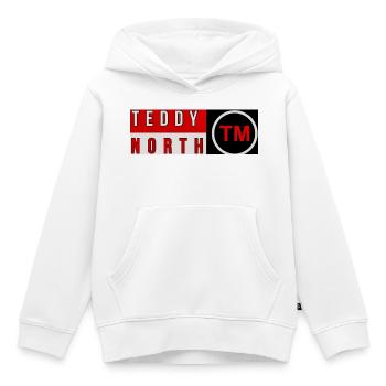 Teddy North Brand Logo - Kids Premium Organic Hoodie - white - Front - AI Model Kid Female (0cm)