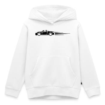 Voiture Essence Voiture de sport - Sweat Premium à capuche enfant bio - blanc - Devant - AI Model Kid Female (0cm)