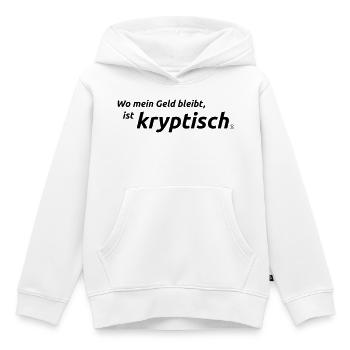 crypto - Sweat Premium à capuche enfant bio - blanc - Devant - AI Model Kid Female (0cm)