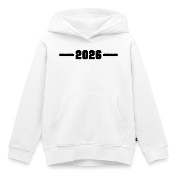2026 Jahr - Kinder Premium Organic Hoodie - Weiß - Vorne - AI Model Kid Female (0cm)