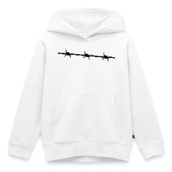 Stacheldraht Motiv – Freiheit & Abwehr im Politik - Kinder Premium Organic Hoodie - Weiß - Vorne - AI Model Kid Female (0cm)