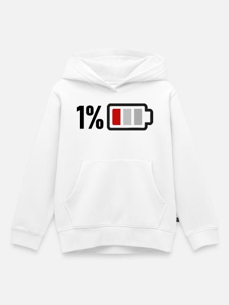 Leere Batterie - Kinder Premium Organic Hoodie - Weiß