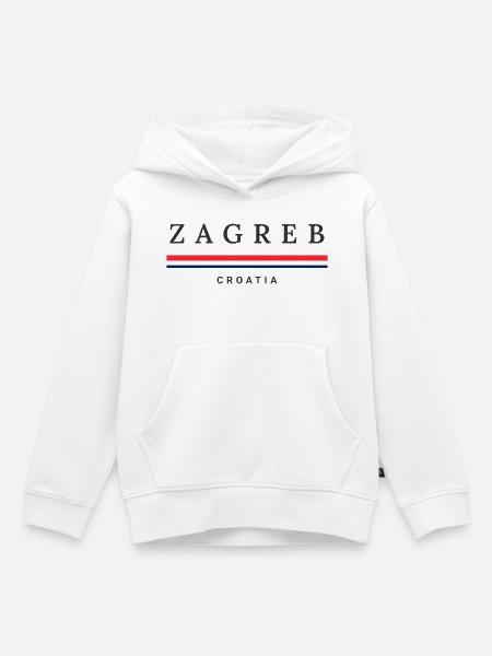 Stadt Zagreb, Kroatien - Kinder Premium Organic Hoodie - Weiß