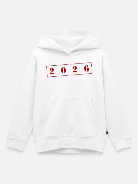 2026 Stempel - Kinder Premium Organic Hoodie - Weiß