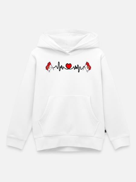 Salzburger Herzschlag-Design - Kinder Premium Organic Hoodie - Weiß