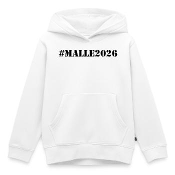 Malle 2026 - Kids Premium Organic Hoodie - white - Front - AI Model Kid Female (0cm)