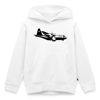 C-130 Hercules - Kids Premium Organic Hoodie - white - Front - AI Model Kid Female (0cm)
