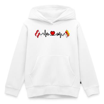 Kärnten-Flaggen-Herzschlag - Kinder Premium Organic Hoodie - Weiß - Vorne - AI Model Kid Female (0cm)