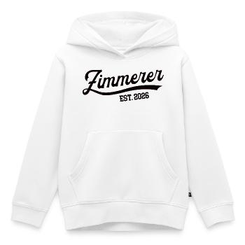 Charpentier 2026 Profession Apprenti menuisier Apprenti - Sweat Premium à capuche enfant bio - blanc - Devant - AI Model Kid Female (0cm)
