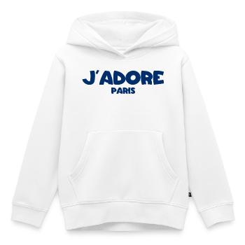 J´Adore Paris - I love Paris - France - Frankreich - Kinder Premium Organic Hoodie - Weiß - Vorne - AI Model Kid Female (0cm)
