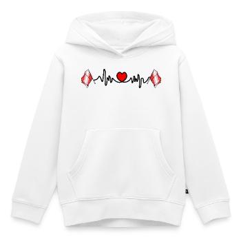 Conception de battements de cœur en Alsace - Sweat Premium à capuche enfant bio - blanc - Devant - AI Model Kid Female (0cm)