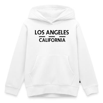 Los Angeles, Californie - Sweat Premium à capuche enfant bio - blanc - Devant - AI Model Kid Female (0cm)