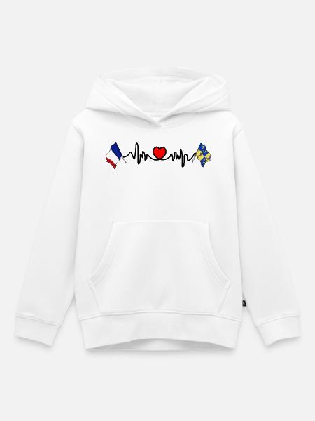 Dauphiné Heartbeat Frankreich - Kinder Premium Organic Hoodie - Weiß