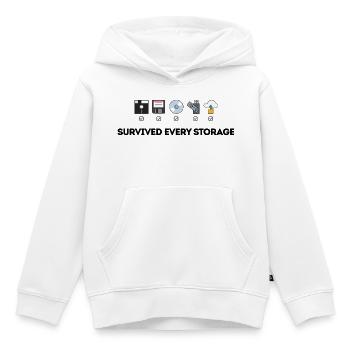 Évolution du stockage de données - Icônes technologiques - Sweat Premium à capuche enfant bio - blanc - Devant - AI Model Kid Female (0cm)