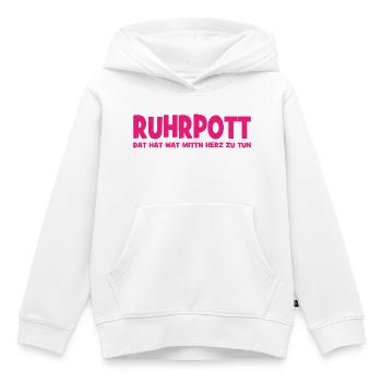 Ruhrpott - Dat hat wat mittn Herz zu tun - Zeche - Kinder Premium Organic Hoodie - Weiß - Vorne - AI Model Kid Female (0cm)