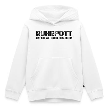 Ruhrpott - Dat hat wat mittn Herz zu tun - Zeche - Kinder Premium Organic Hoodie - Weiß - Vorne - AI Model Kid Female (0cm)