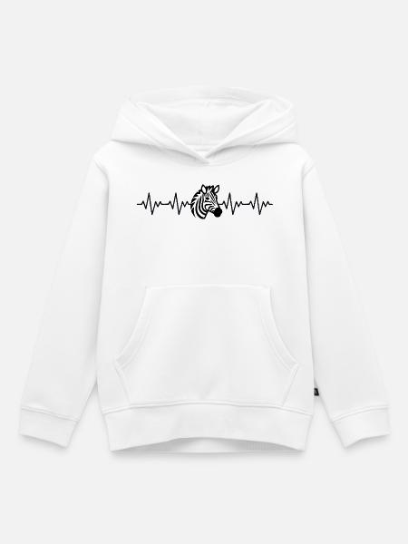 Zebra EKG Herzschlag - Kinder Premium Organic Hoodie - Weiß