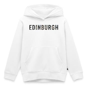 EDINBURGH – Architectural Stone Typography - Kinder Premium Organic Hoodie - Weiß - Vorne - AI Model Kid Female (0cm)