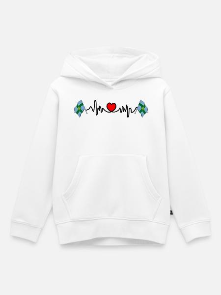 Derbyshire Herzschlag - Kinder Premium Organic Hoodie - Weiß
