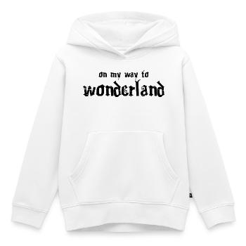En route vers le pays des merveilles - Sweat Premium à capuche enfant bio - blanc - Devant - AI Model Kid Female (0cm)