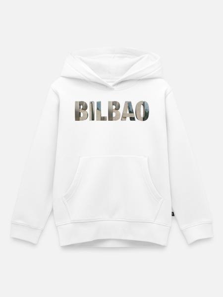 BILBAO – Modern Architectural Typography - Kinder Premium Organic Hoodie - Weiß